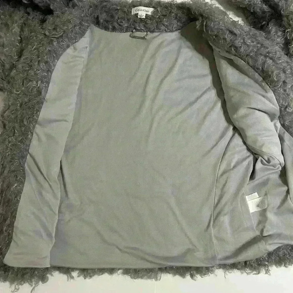 Calvin Klein lined faux Persian lamb jacket w/frog closures - Picture 6 of 9